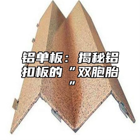 铝单板：揭秘铝扣板的“双胞胎”