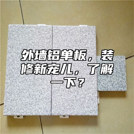外墙铝单板，装修新宠儿，了解一下？
