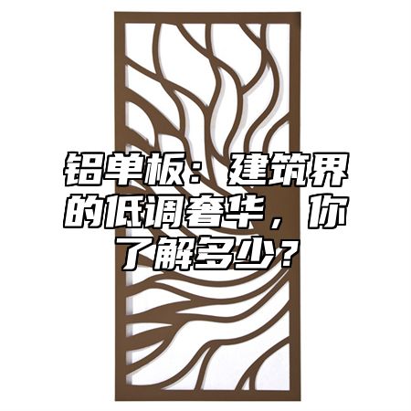 铝单板：建筑界的低调奢华，你了解多少？