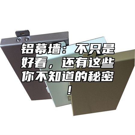 铝幕墙：不只是好看，还有这些你不知道的秘密！