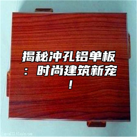 揭秘冲孔铝单板：时尚建筑新宠！