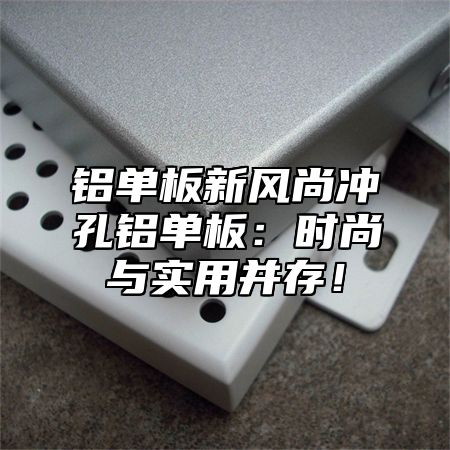铝单板新风尚冲孔铝单板：时尚与实用并存！