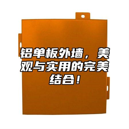 铝单板外墙，美观与实用的完美结合！